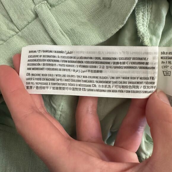 Abercrombie & Fitch Linen Blend Pleated High Rise Shorts Women’s S Sage Green - Picture 11 of 12